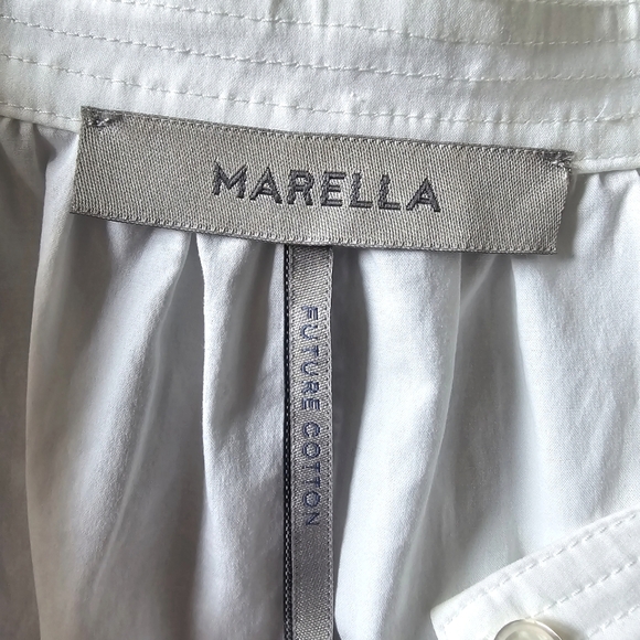 Marella Crop Oversized Cotton Puff Sleeve Blouse Size 4 - Picture 8 of 8
